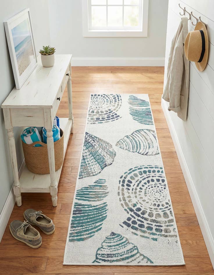 Detail image of 2' x 6' Washable Coastal Indoor / Outdoor Runner Rug