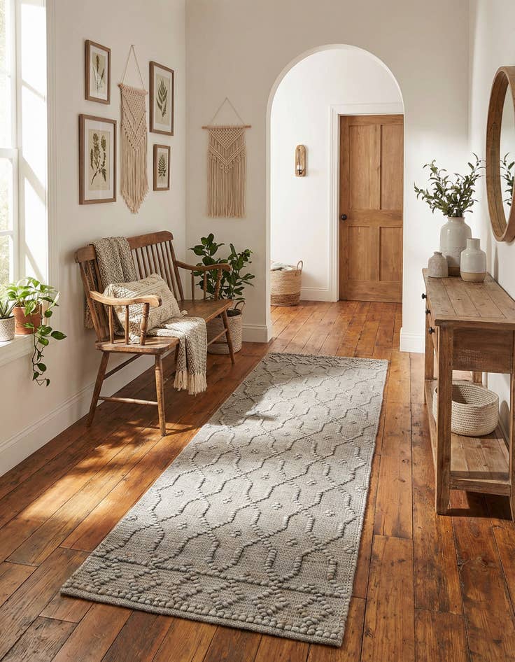 Detail image of 2' x 6' 1  Hand Woven Larsa Jute Runner Rug