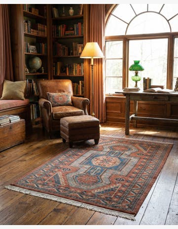 4' 3 x 6' 1 Hand Knotted Kazak Oriental Wool Rug