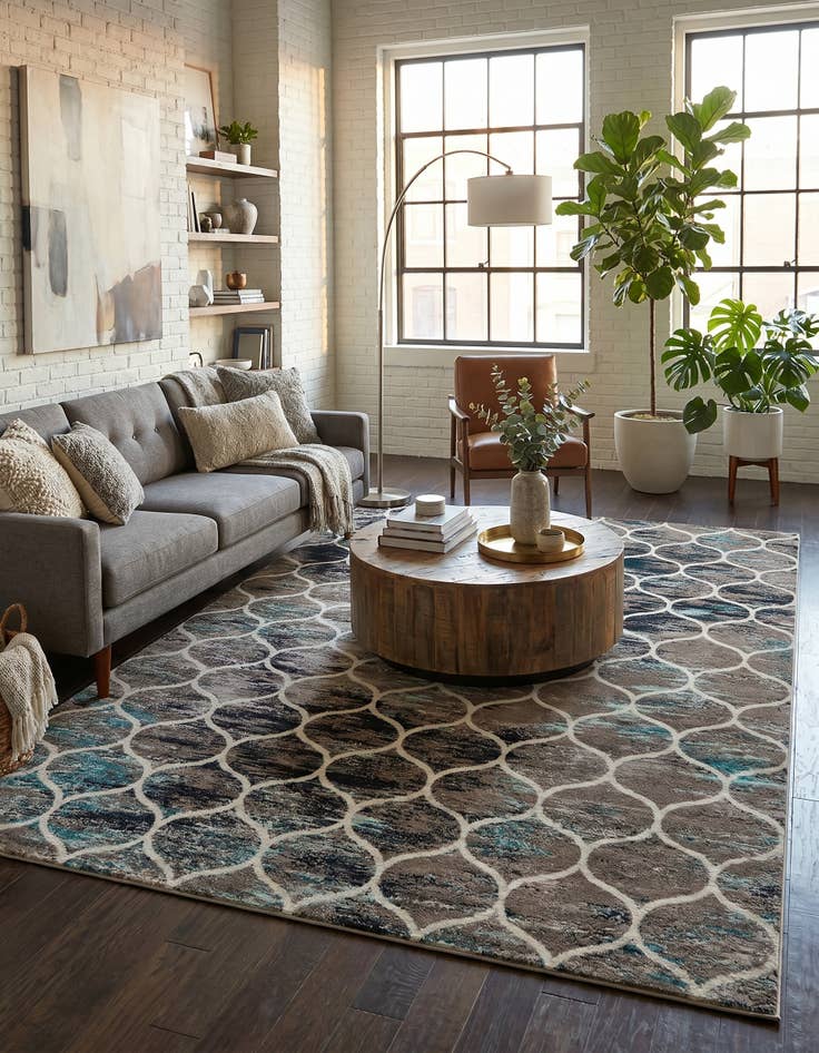 Detail image of 10' x 16' 5 Lattice Frieze Rug