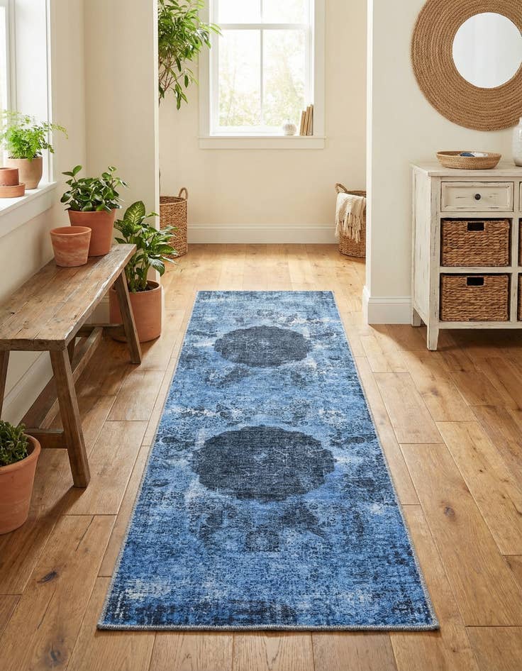 Detail image of 2' x 6'  Washable Yara Runner Rug