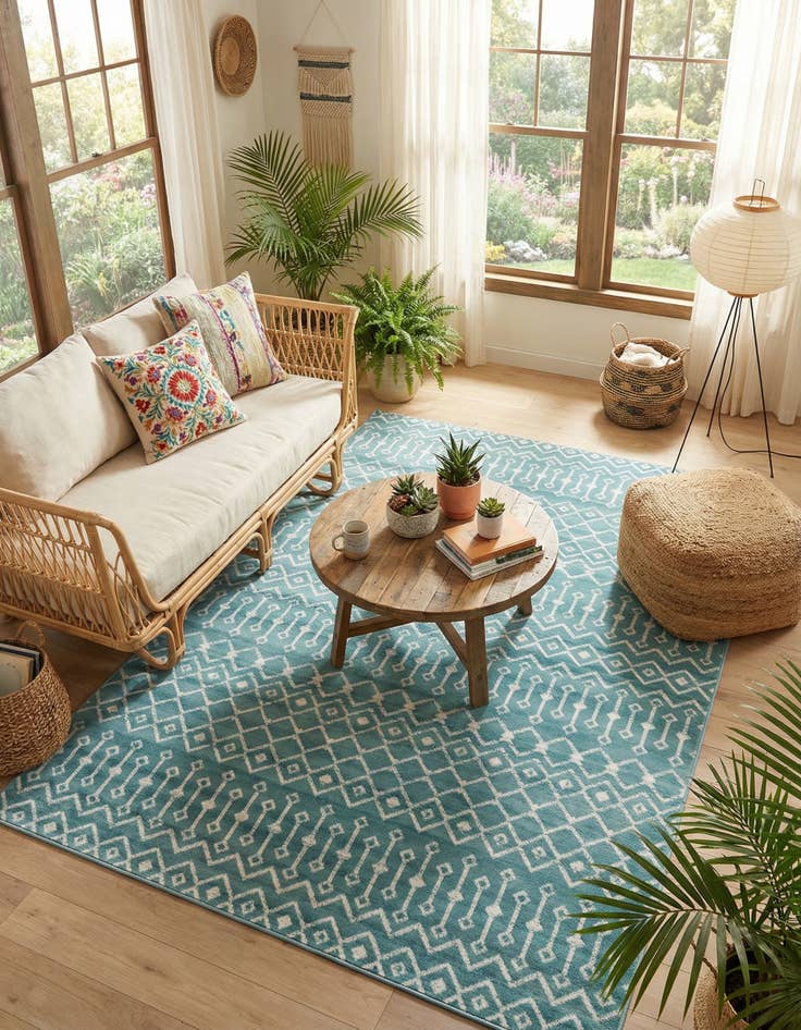 Detail image of 7' 10 x 11' Kasbah Trellis Rug