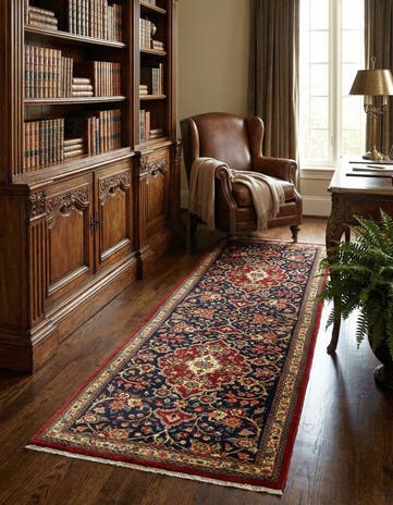 2' 5 x 6' 9 Hand Knotted Qom Persian Runner Rug