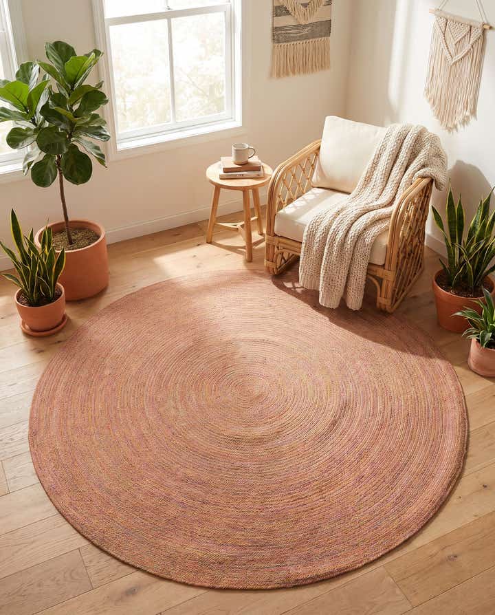 240cm x 240cm Hand Braided Eco Verse Washable Indoor / Outdoor Round Rug