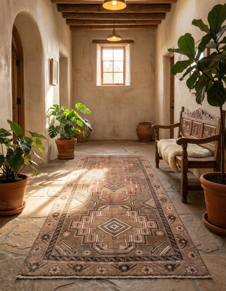 Detail image of 3' 4 x 6' 4 Hand Knotted Ultra Vintage Persian Wool Runner Rug