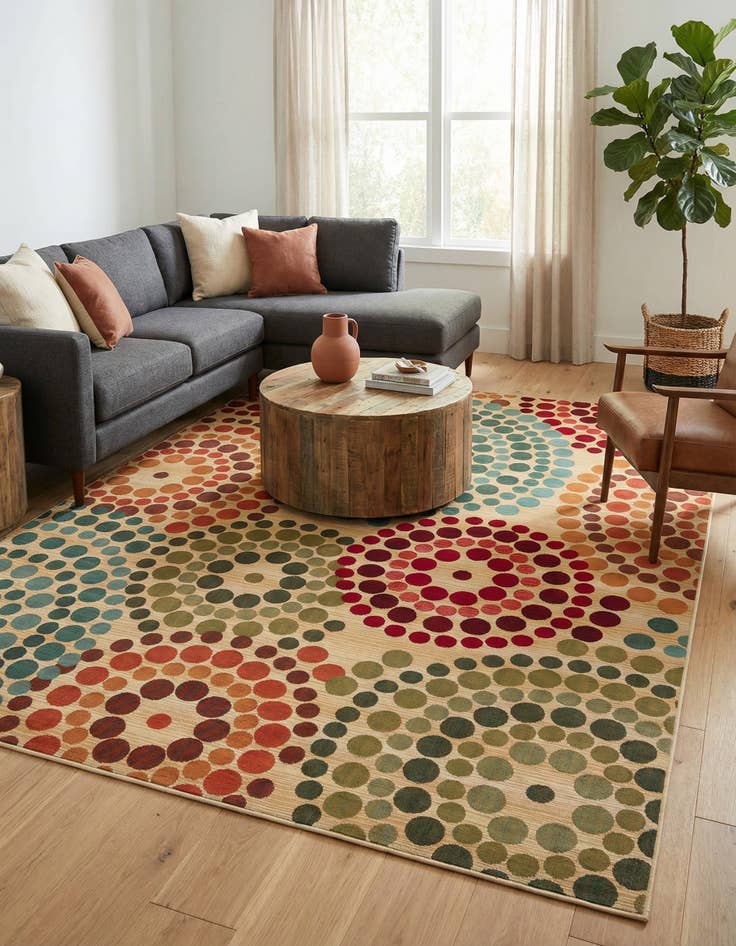 Detail image of 7' 10 x 10' Easy-Clean Modern Indoor / Outdoor Rug
