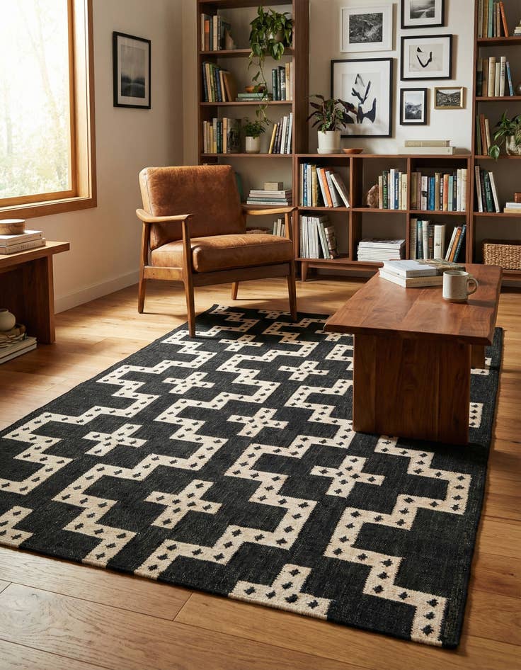 Detail image of 6' 1 x 9' Hand Woven Kilim Wool Rug
