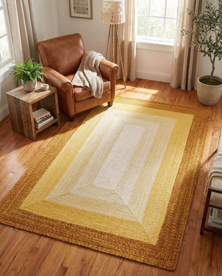 5' 1 x 8' Handmade Hand Braided Wool Rug