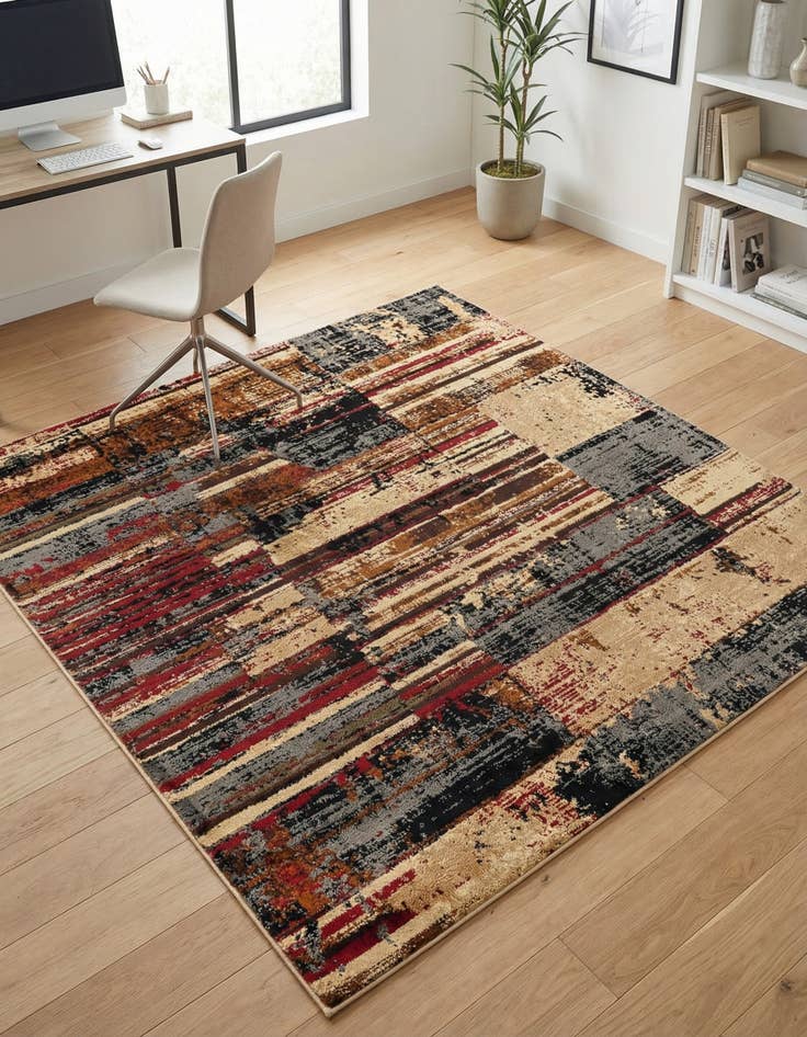 Detail image of 5' 3 x 5' 3 Saturn Square Rug