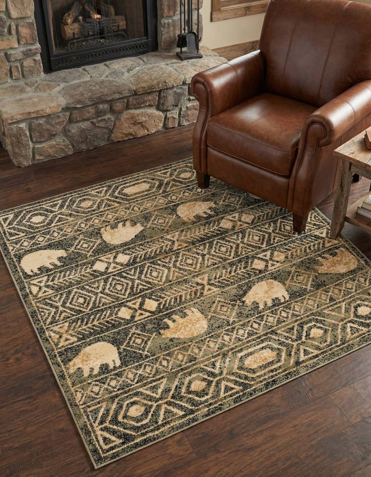 Detail image of 5' 3 x 5' 3 Pioneer Square Rug