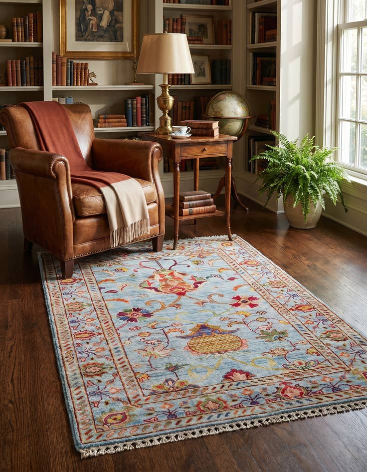Detail image of 2' 9 x 4' Hand Knotted Ariana Ziegler Rug