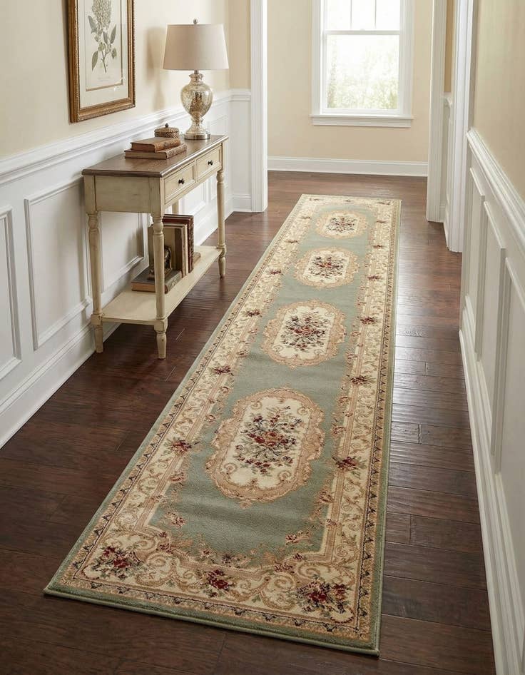 Detail image of 3' x 16' 5 Classic Aubusson Runner Rug