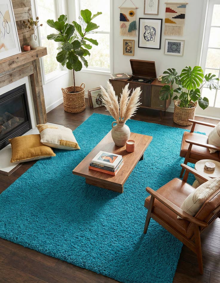 Detail image of 7' 10 x 11' Solid Shag Rug