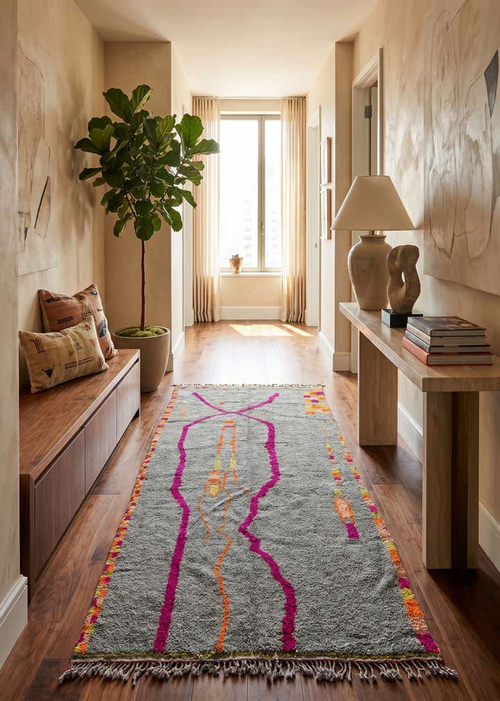 6' 3 x 11' Hand Knotted Moroccan Wool Runner Rug