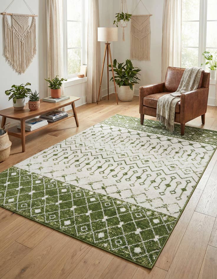 Detail image of 5' 3 x 8' Moroccan Trellis Rug