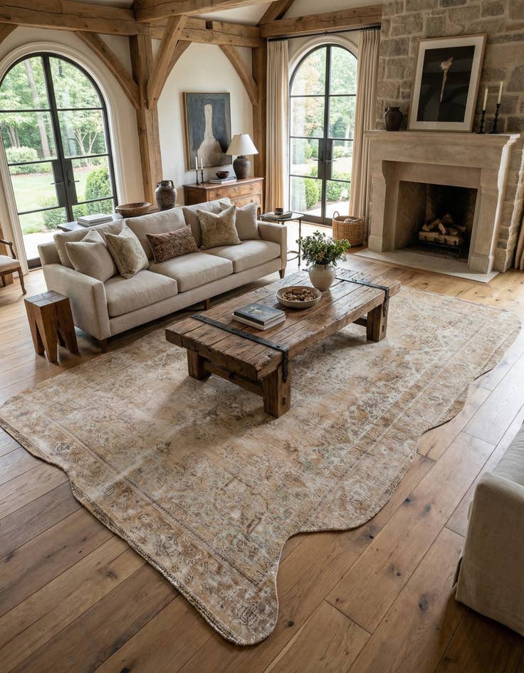 Detail image of 6' 6 x 9' 9 Hand Knotted Ultra Vintage Persian Wool Rug