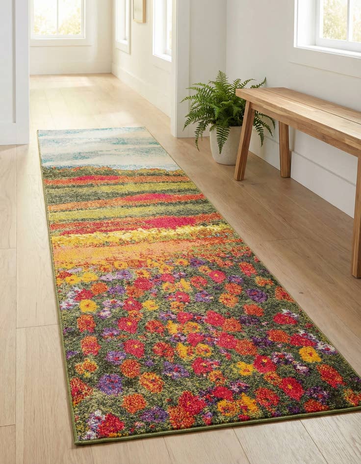 Detail image of 2' 7 x 10' Washable Hyacinth Runner Rug