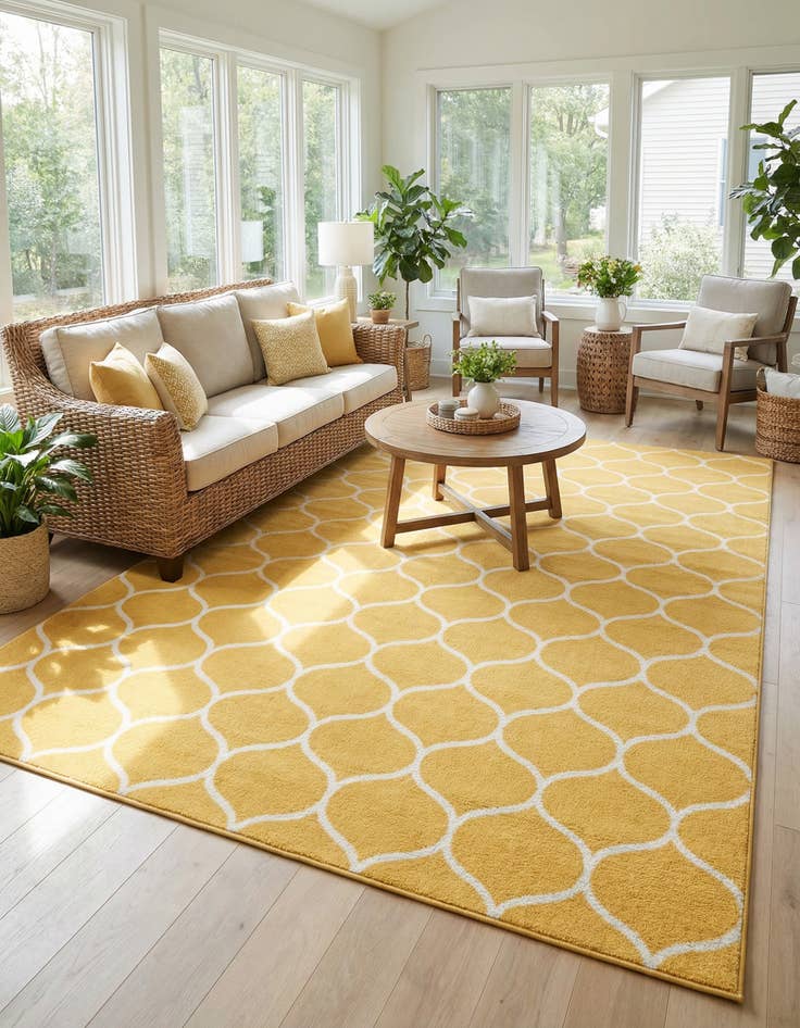 Detail image of 7' 10 x 10' Lattice Frieze Rug