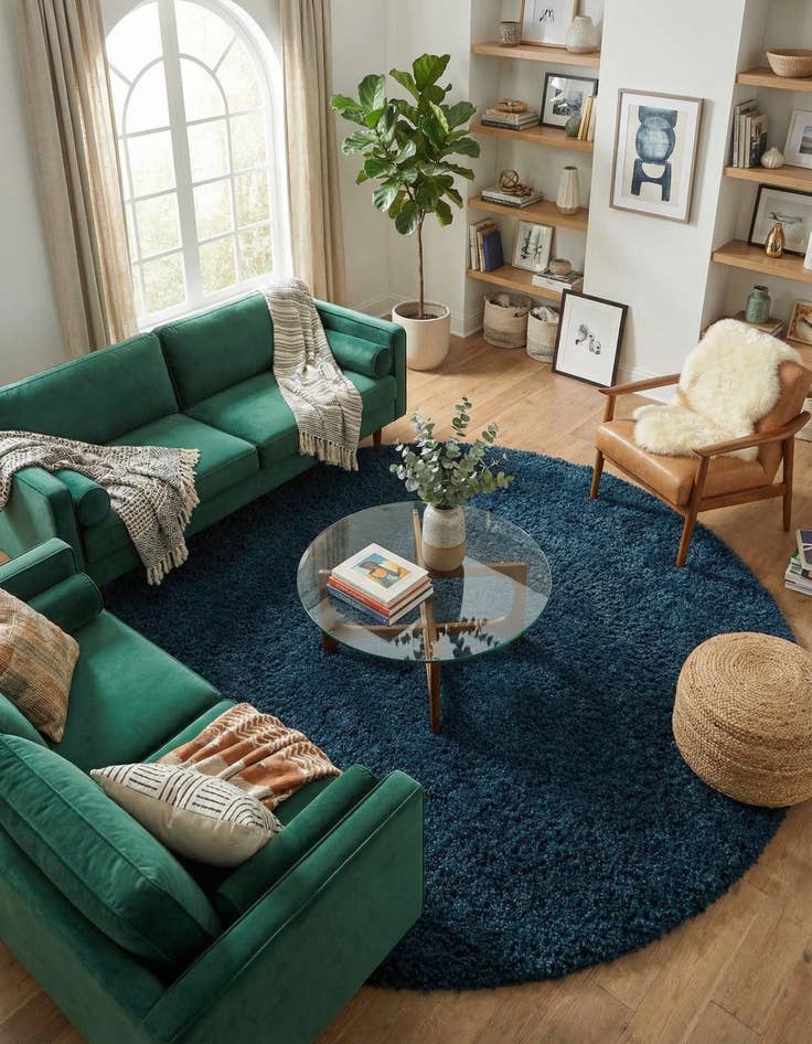 Detail image of 7' 10 x 7' 10 Solid Shag Round Rug