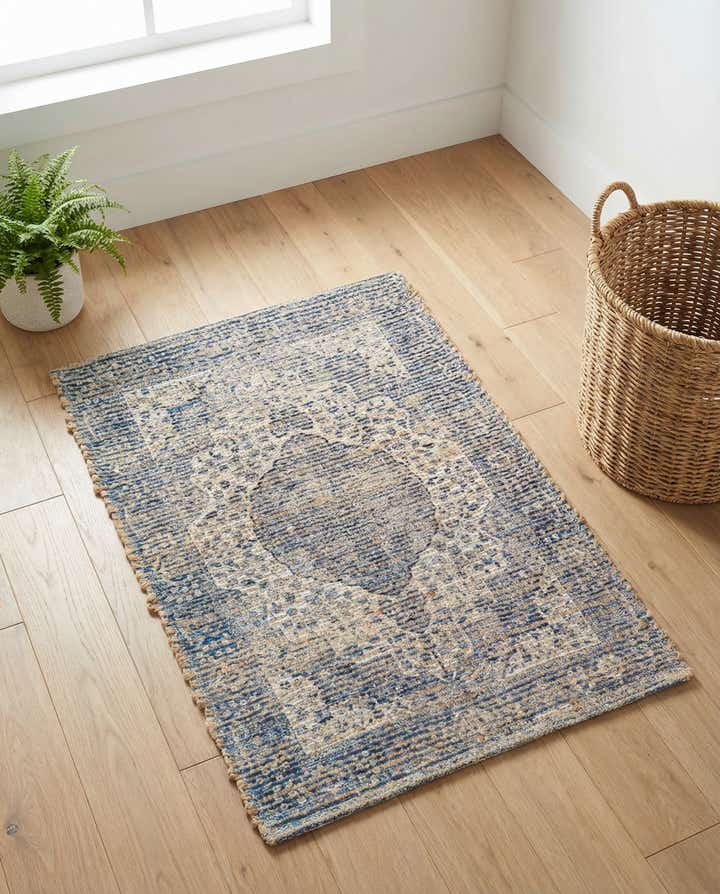 2' x 3' 1 Hand Woven Chenille Jute Rug