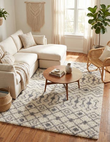 6' x 9' Moroccan Trellis Shag Rug