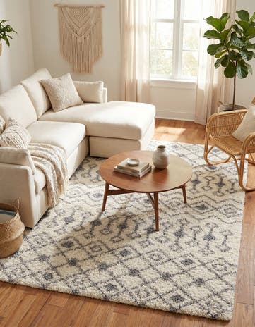 6' x 9' Moroccan Trellis Shag Rug