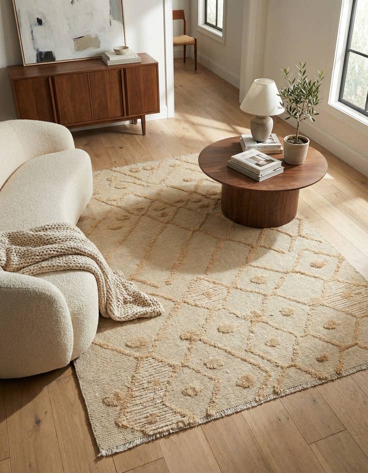 Detail image of 4' 6 x 6' 2 Hand Knotted Darya Wool Rug