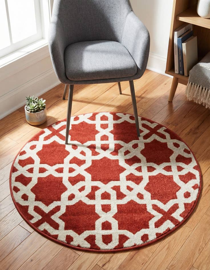 Detail image of 3' 3 x 3' 3 Lattice Round Rug