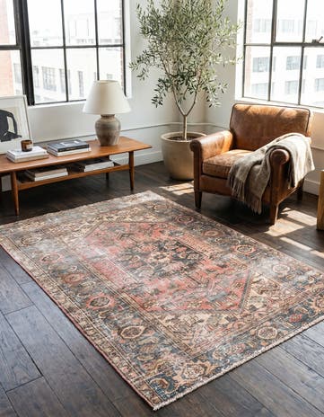 4' 2 x 6' 5 Hand Knotted Ultra Vintage Persian Wool Rug