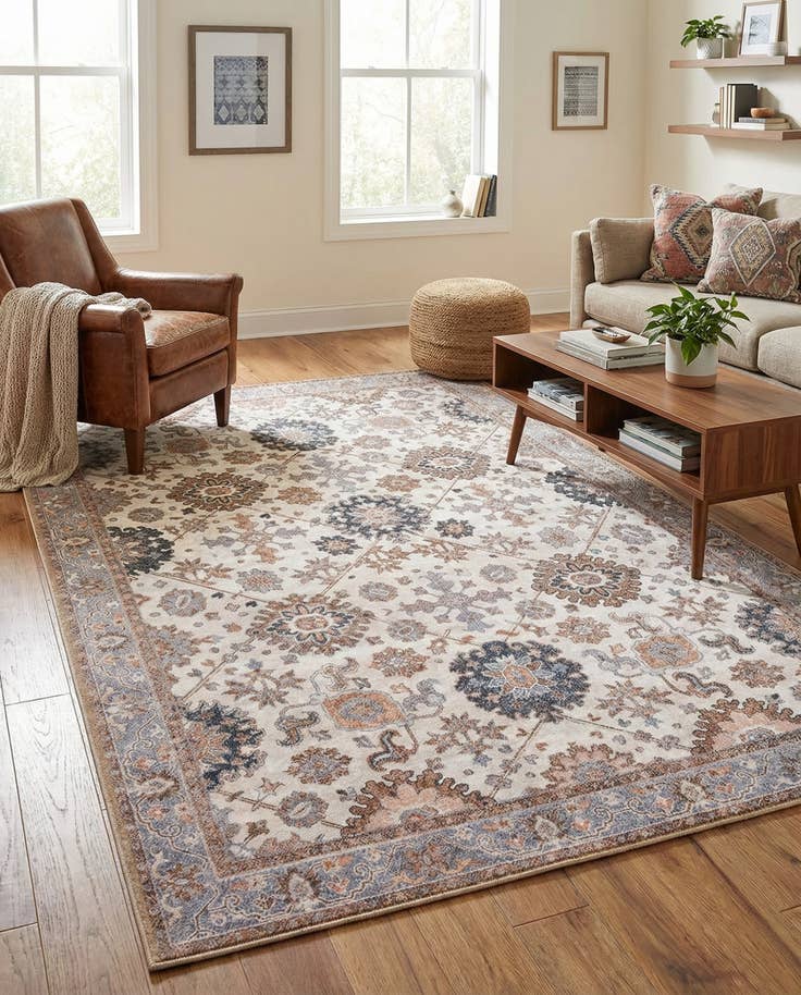 Detail image of 5' 1 x 8' Washable Timeless Rug