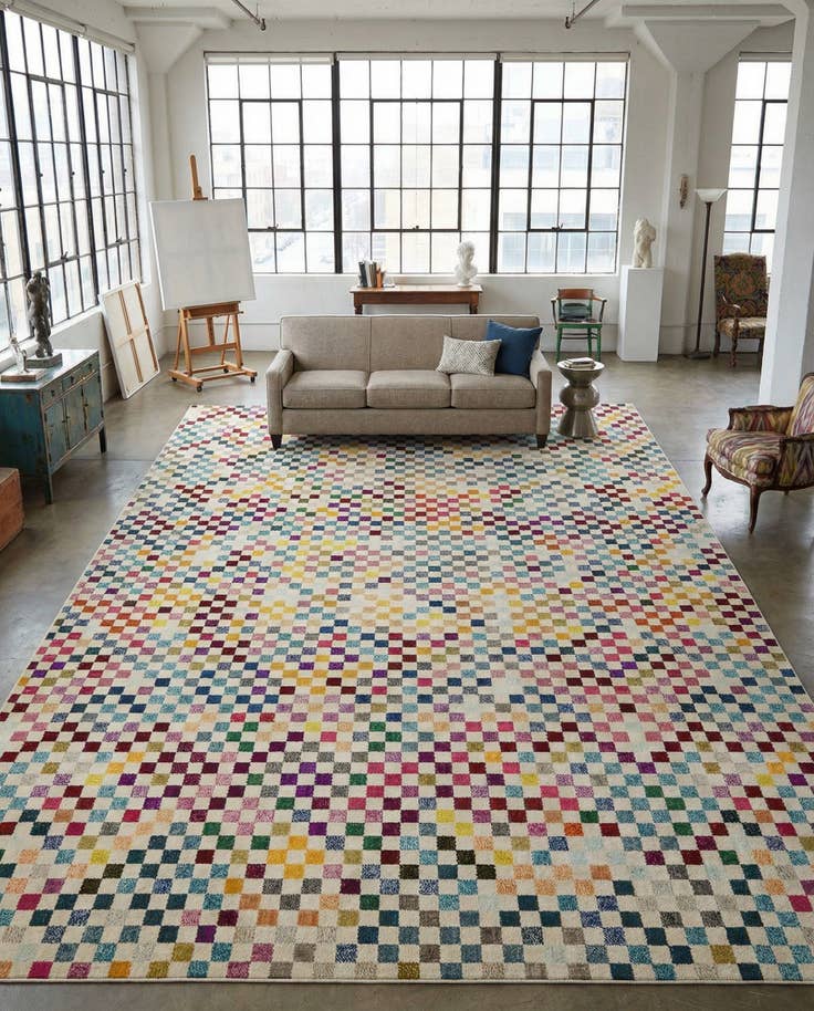Detail image of 10' 6 x 16' 5 Washable Spectrum Rug