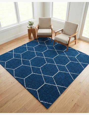 6' x 6' Lattice Frieze Square Rug