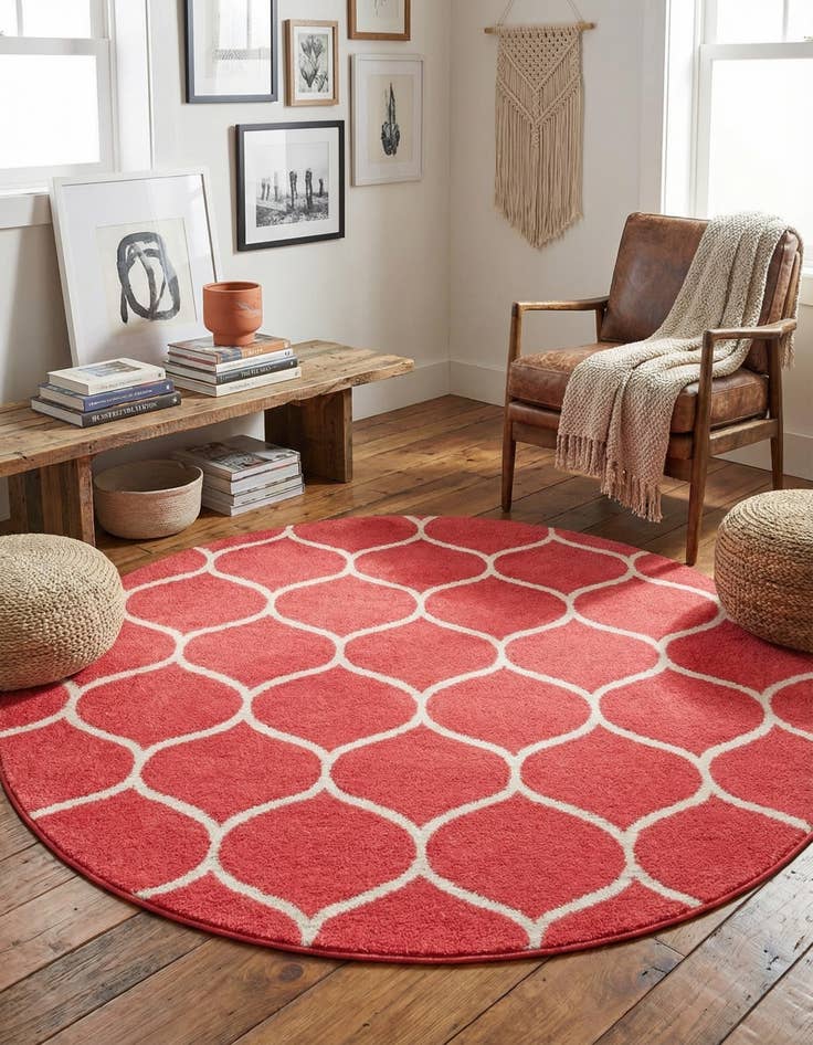 Detail image of 5' x 5' Trellis Frieze Round Rug