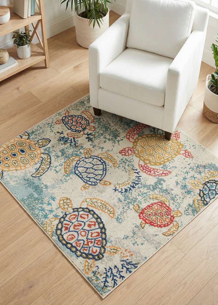 4' 1 x 4' 1 Washable Amalfi Square Rug