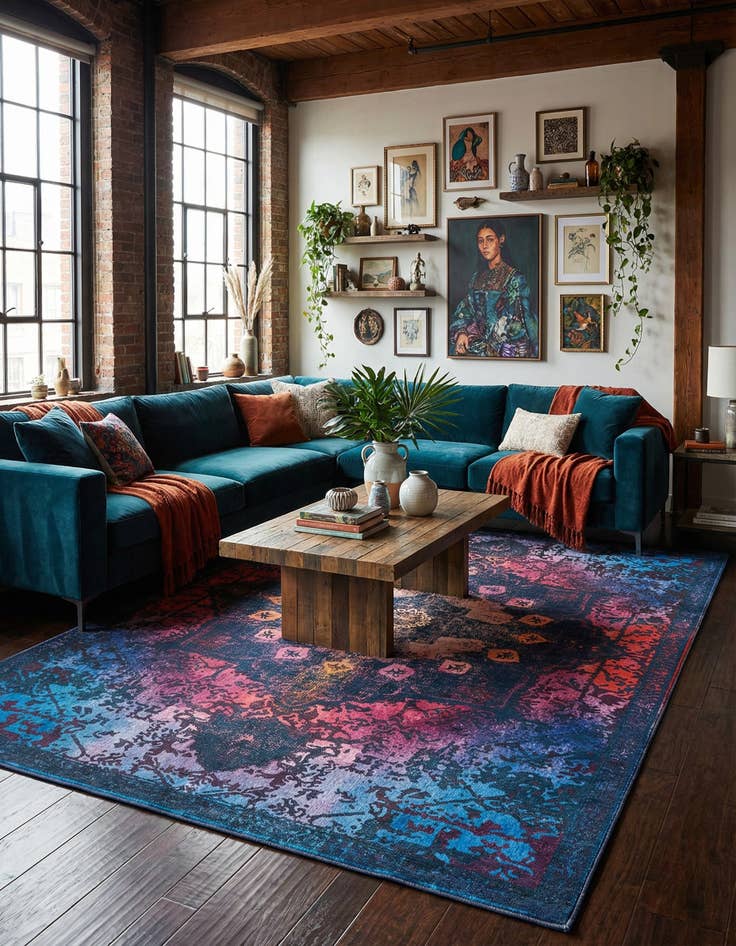 Detail image of 7' 10 x 11' Washable Renaissance Rug