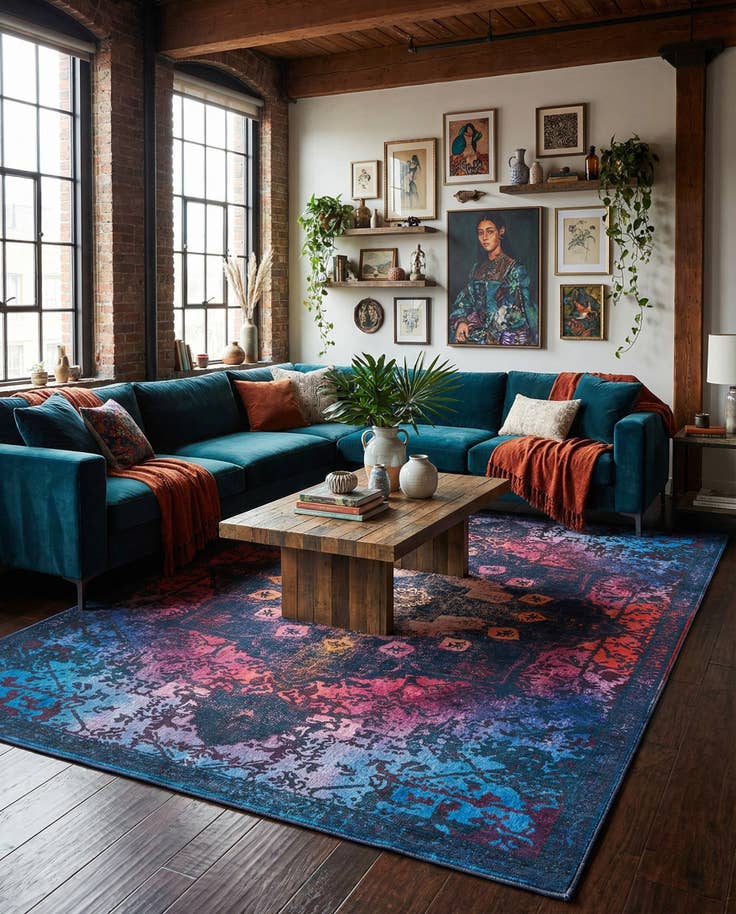 Detail image of 7' 10 x 11' Washable Renaissance Rug