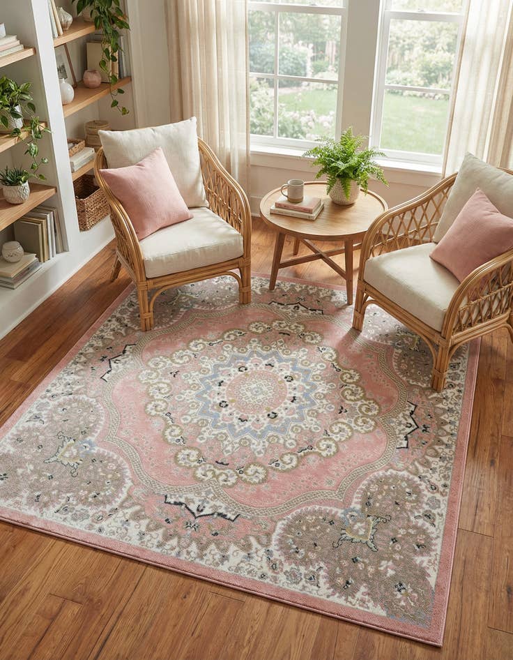 Detail image of 7' 10 x 7' 10 Kamala Washable Square Rug