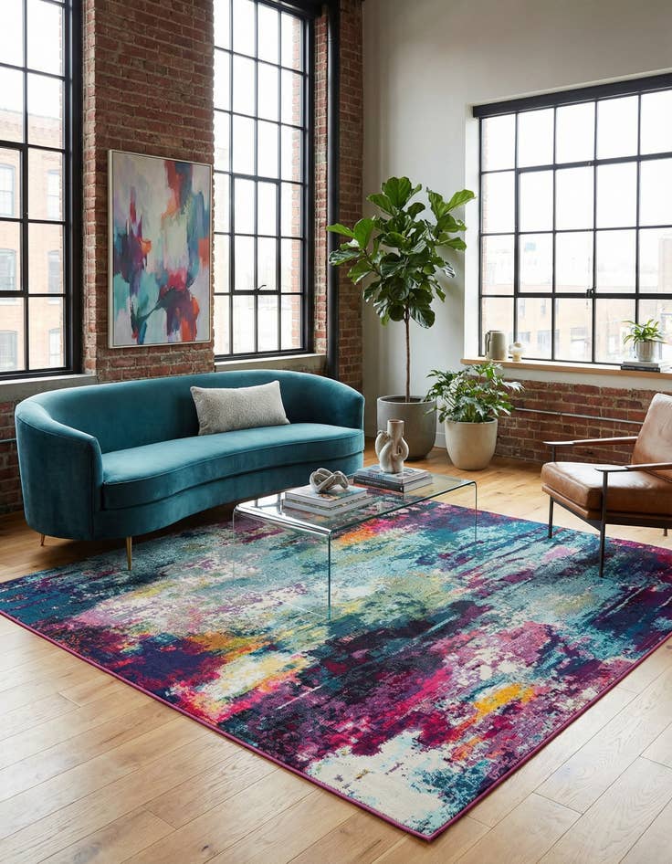 Detail image of 10' x 10' Washable Theia Square Rug