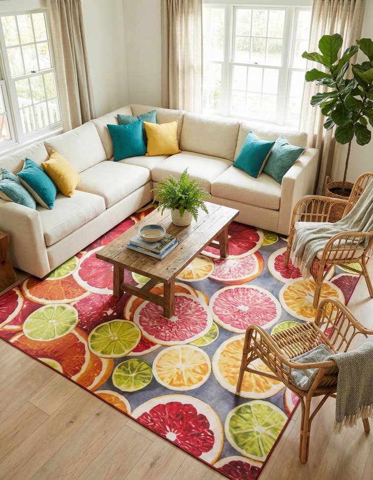 Detail image of 10' x 10'  Washable Jill Zarin Caribbean Indoor / Outdoor Square Rug