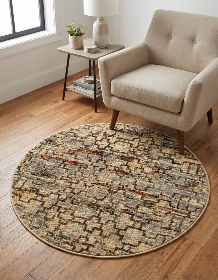 Detail image of  3' x 3' Saturn Round Rug