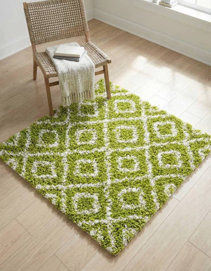 Detail image of 3' 3 x 3' 3 Lattice Shag Square Rug