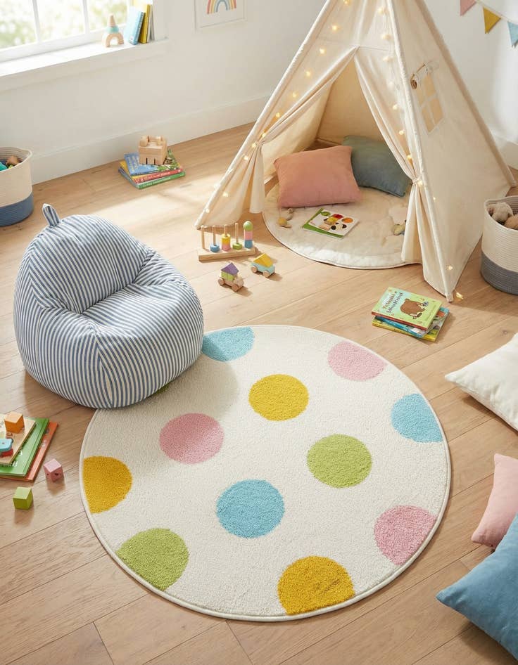 Detail image of 3' 3 x 3' 3 Whimsy Kids Round Rug