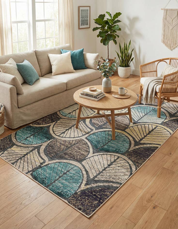 Detail image of  5' 3 x 8'  Washable Casablanca Indoor / Outdoor Rug