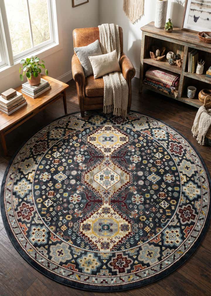 7' 10 x 7' 10 Kamala Washable Round Rug
