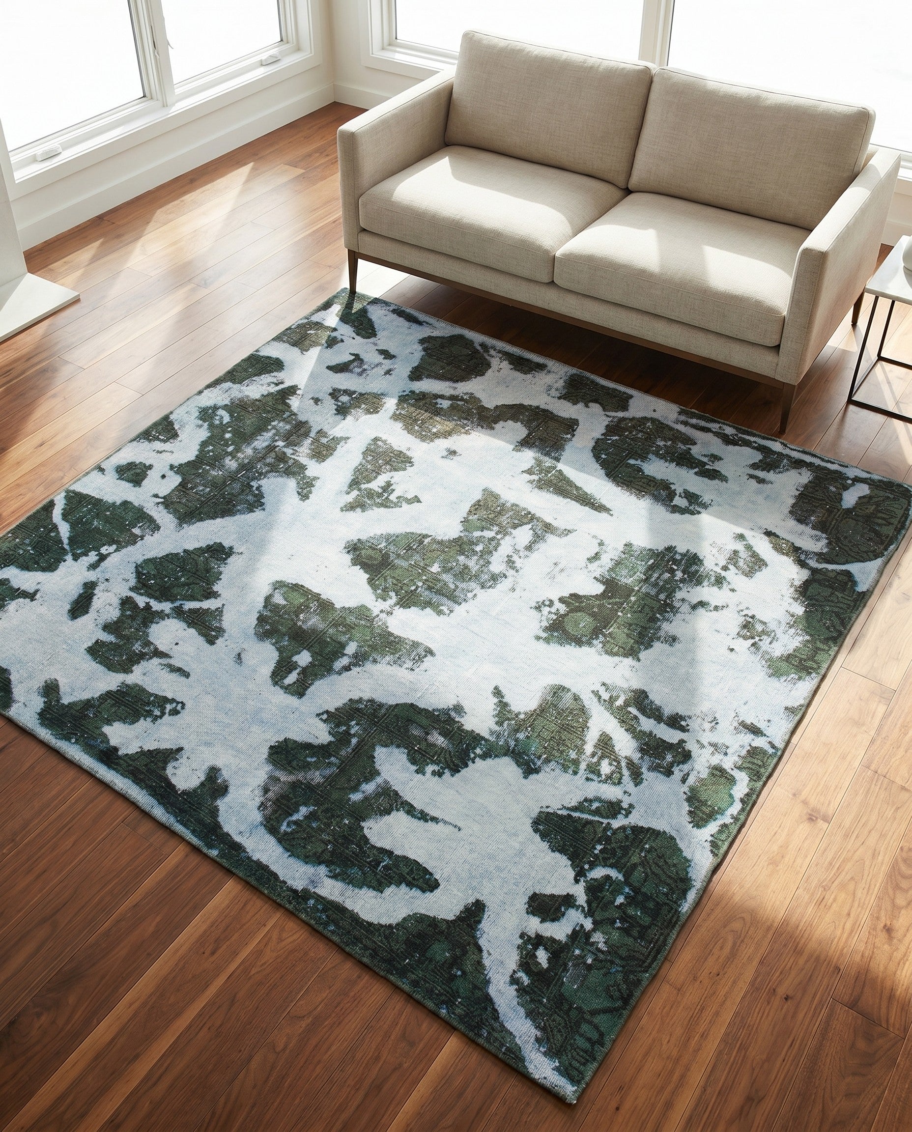 5' 10 x 6' 8 Hand Knotted Ultra Vintage Persian Wool Square Rug
