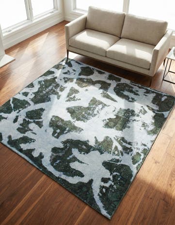 5' 10 x 6' 8 Hand Knotted Ultra Vintage Persian Wool Square Rug
