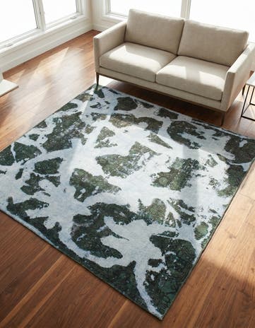 5' 10 x 6' 8 Hand Knotted Ultra Vintage Persian Wool Square Rug