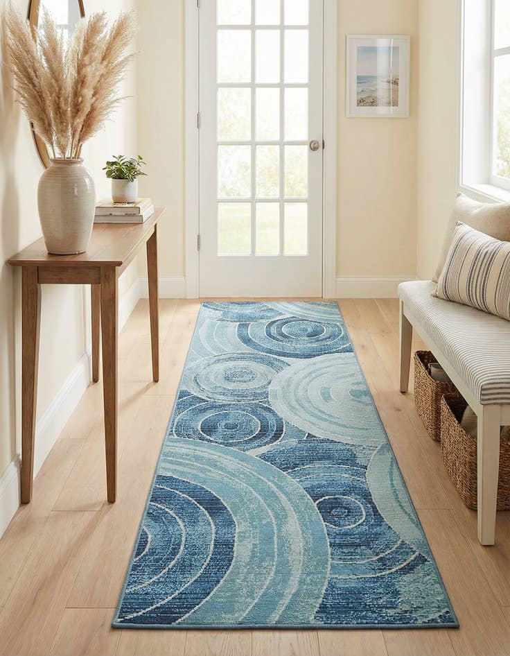 Detail image of 2' x 6' Washable Modern Indoor / Outdoor Runner Rug