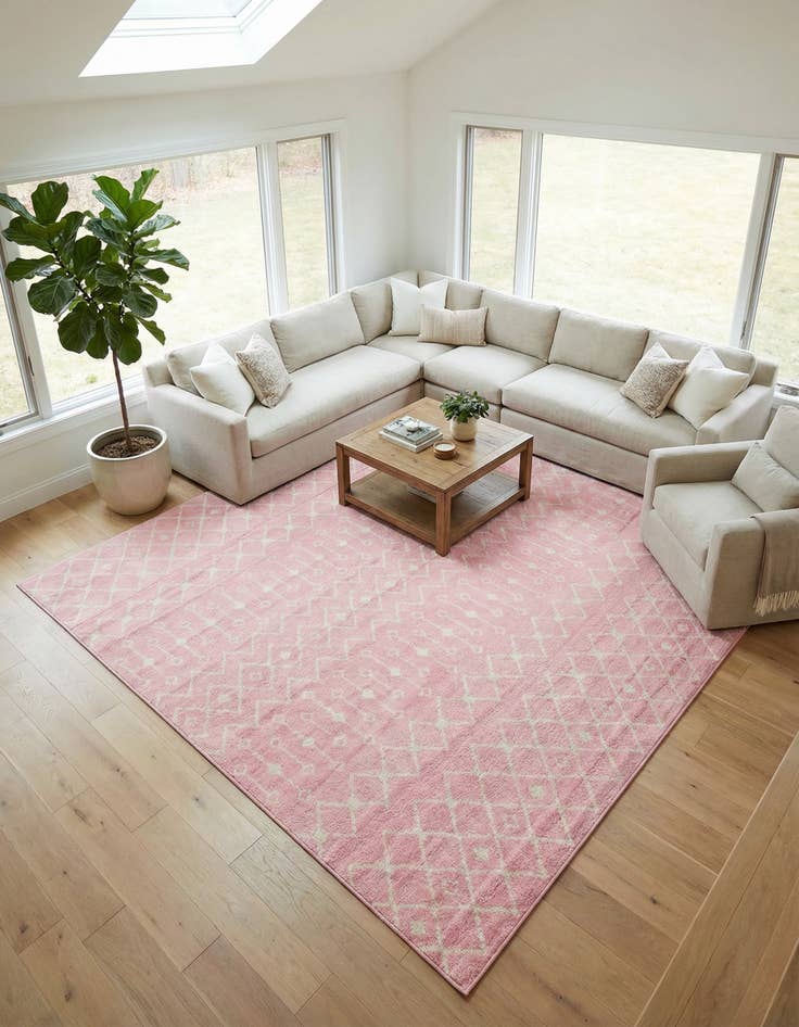 Detail image of 10' x 10' Moroccan Trellis Square Rug