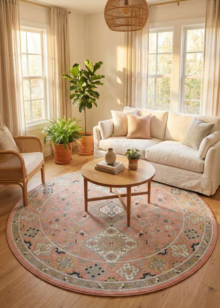 7' 10 x 7' 10 Kamala Washable Round Rug